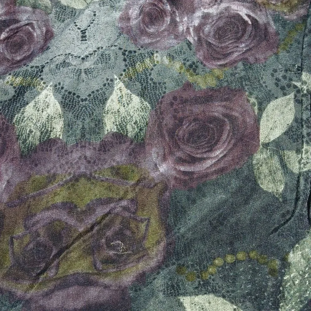 Mlle Gabrielle floral purple rose print overlay dress  Sz 2x  NWOT